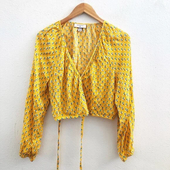 RHODE x Target Dainty Lotus‎ Print Wrap Top Size Large - Picture 2 of 8